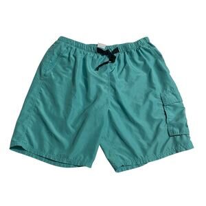 Nike Mens Swim Trunks Size XL Teal Lined Swim Trunks Drawstring Board Shorts